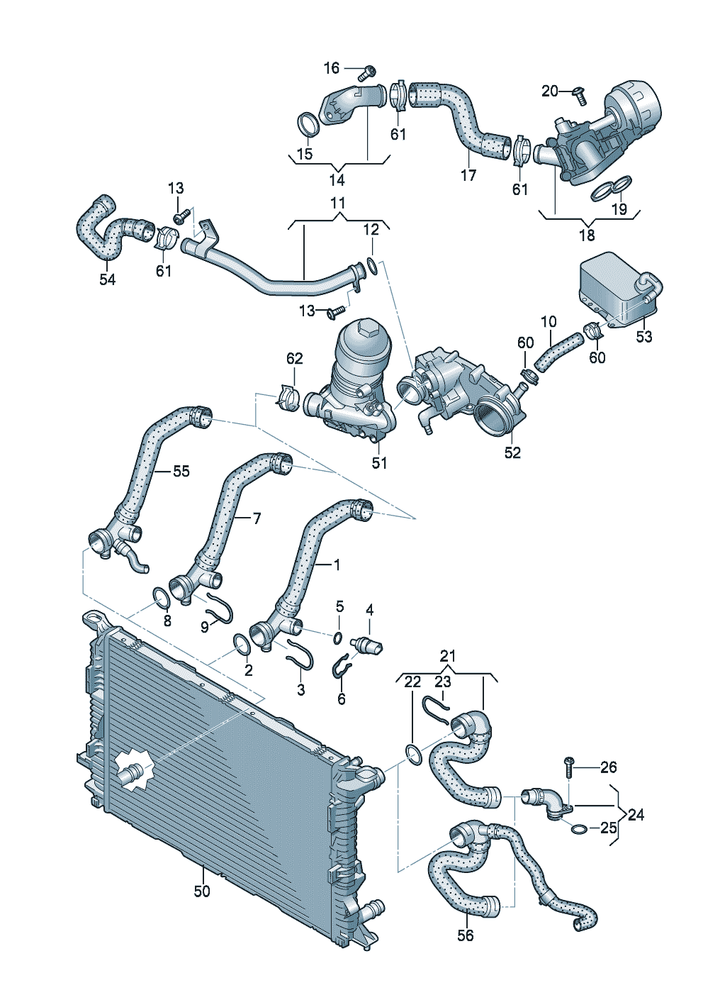 Coolant cooling system 3.0Ltr.front - Audi A6/Avant - a6