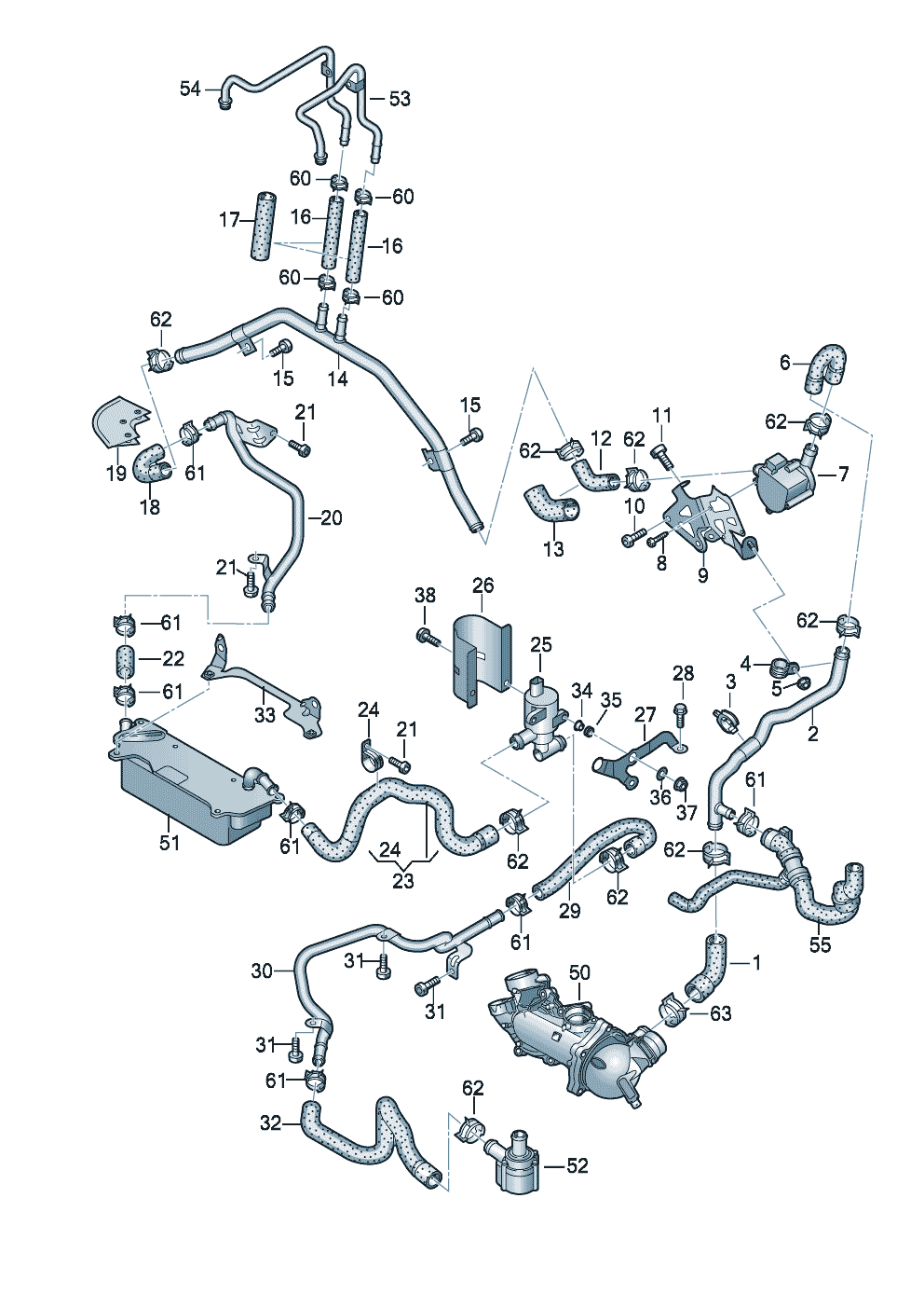 Coolant cooling system 4.0 ltr.rear - Audi A6/Avant - a6