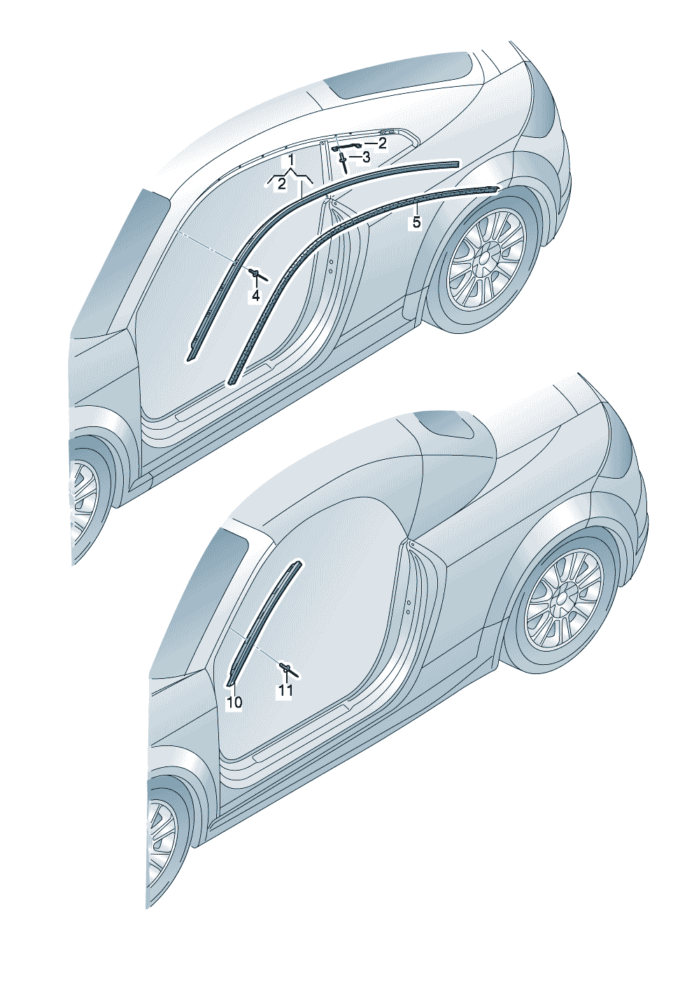 moulure de pavillon  - Audi TT/TTS Coupe/Roadster - att