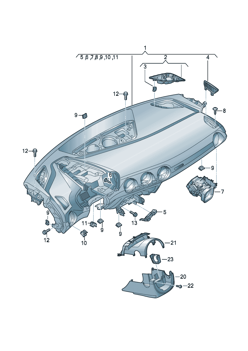 Lenksäulenverkleidung  - Audi TT/TTS Coupe/Roadster - att