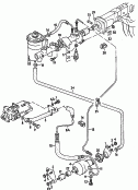 brake servo (hydraulic),pressure accumulator andconnecting partsfor models with powersteering