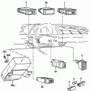 switches for halogen foglamps-rear foglights,cruise control system,heated rear windowand air conditioner             see illustration: