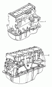 Teilmotor mit Kurbelwelle,Kolben, Ölpumpe und Ölwanne