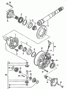 Mechanizm różnicowywalek atakujacy+kolo talerzowedla 6-biegowej skrzyni manual.