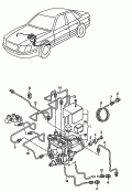 Regulateur de freinagerotor p. capteur de vitessetuyau de freinpour systeme antiblocage ABS