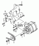 connecting and mounting partsfor alternatorv-belt