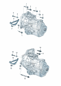 Детали крепления для двигателяи КПдля 5-ступ. механической КП
