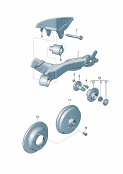 rear axle beam with attachmentpartsWheelhub with bearing