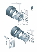 Felga aluminiowaKołpak ozdobnyOpona radialnado systemu kół i opon (PAX)o przeznaczeniu awaryjnym