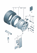 Cerchio in alluminiocopriruotaPneumatici cinturatip. sistema cerchi e pneumatici(pax) con funzion. in emergenz