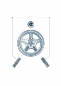 Aluminium rim with foldingtyre (emergency wheel)