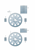Aluminium rim with foldingtyre (emergency wheel)