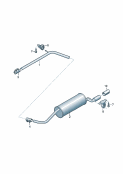 Intermediate pipe with rearsilencer
