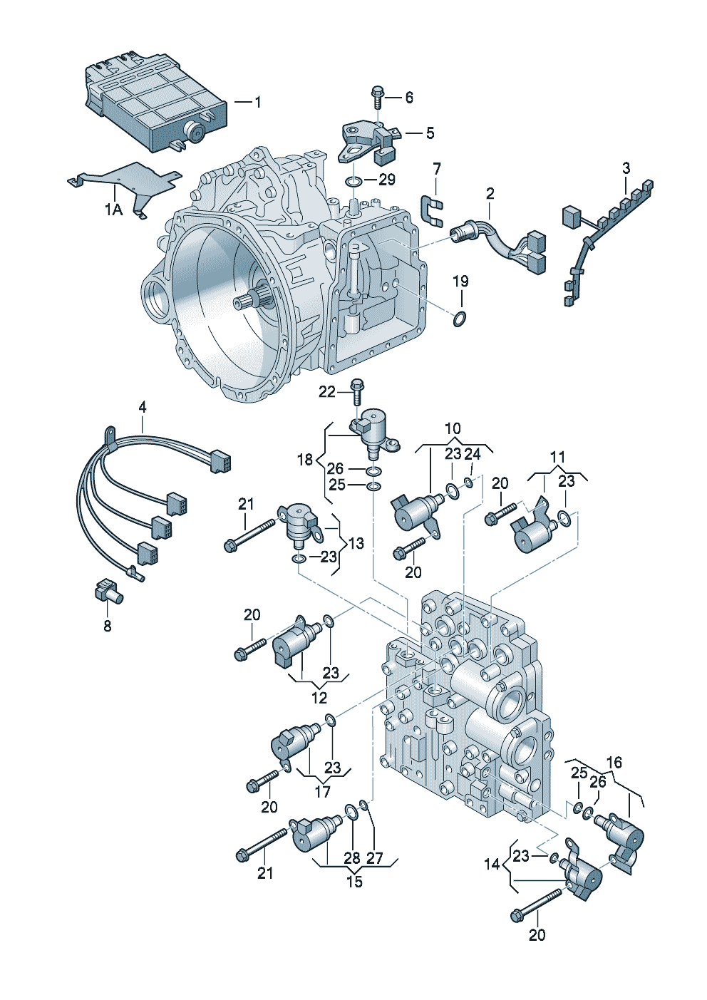 Переключатель и датчик на КПЭлектромагнитный клапанБлок клапанов  - Alhambra (SEAT) - al
