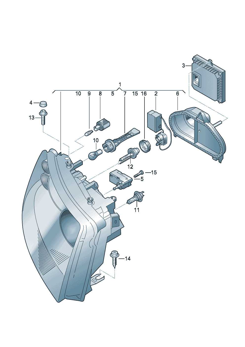 Двойная галогенная фара<br>для газоразрядных лампФонарь указателя поворота передн. - Alhambra (SEAT) - al