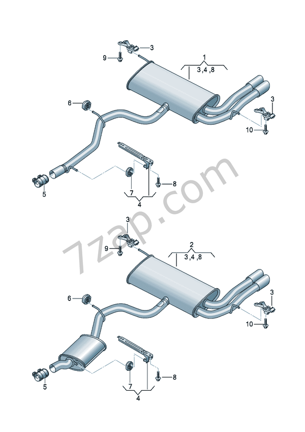 Vorschalldämpfer mit Nach-<br>schalldämpfer 2,0Ltr... Altea (SEAT  
