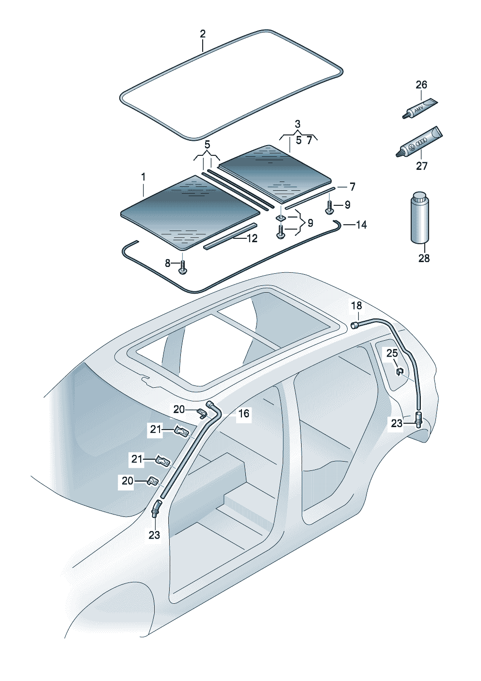 Панорамный подъёмный люк  - Leon (SEAT) - le