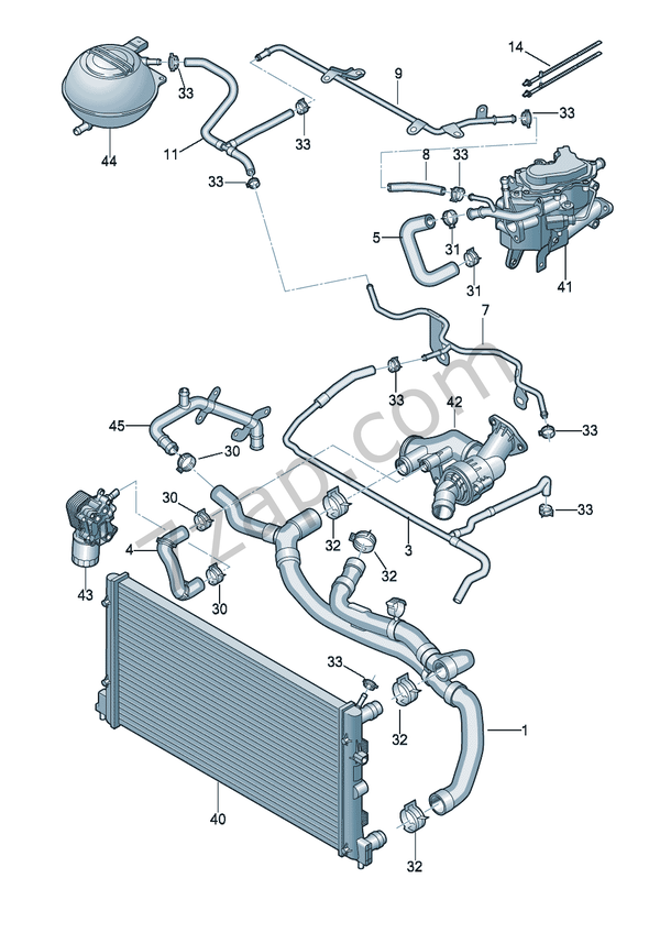 Kühlmittelkühlung 1,4Ltr.links Ibiza/ST (SEAT) (IB) 2016 jahr seat  