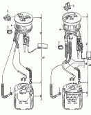 Fuel delivery unit withseparately supported senderfor fuel gauge