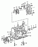 cylinder block with pistons