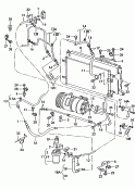 A/C condenserfluid container withconnecting parts