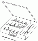 Assortment box with cableties and clamping tool