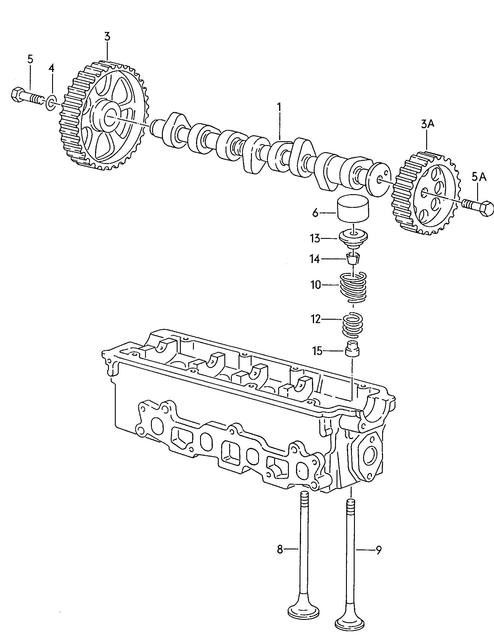 Pаспределительный вал, клапаны 1,6 л - Octavia - oct