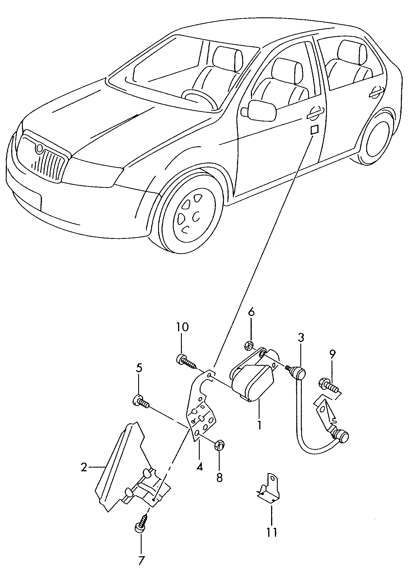 Leuchtweitenreglerfür Fahrzeuge mit automati-<br>scher Leuchtweitenregelung  - Fabia - fab