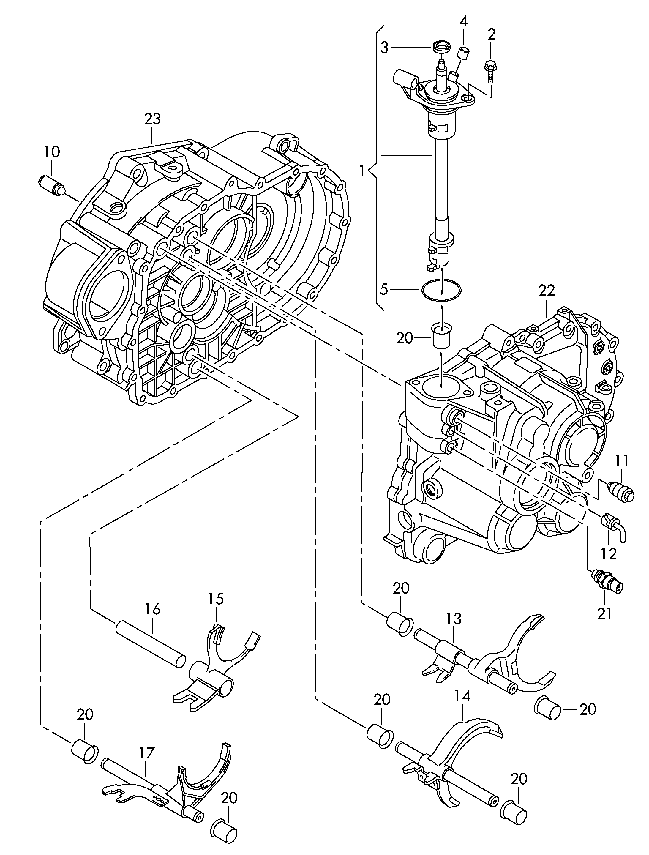 shift rodSelector fork6-speed manual transmission  - Octavia - oct