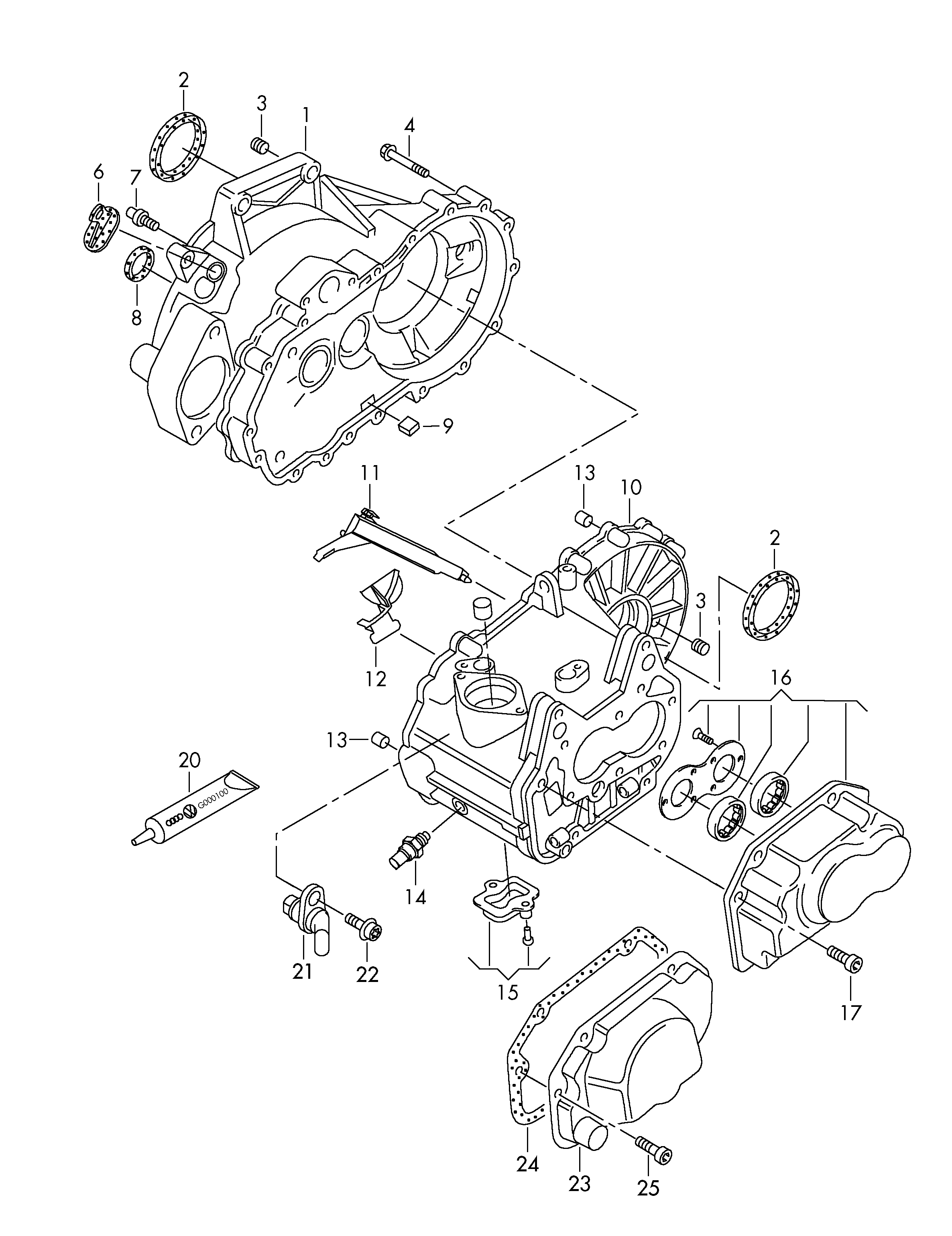 Gear housingfor 6 speed manual gearbox  - Octavia - oct