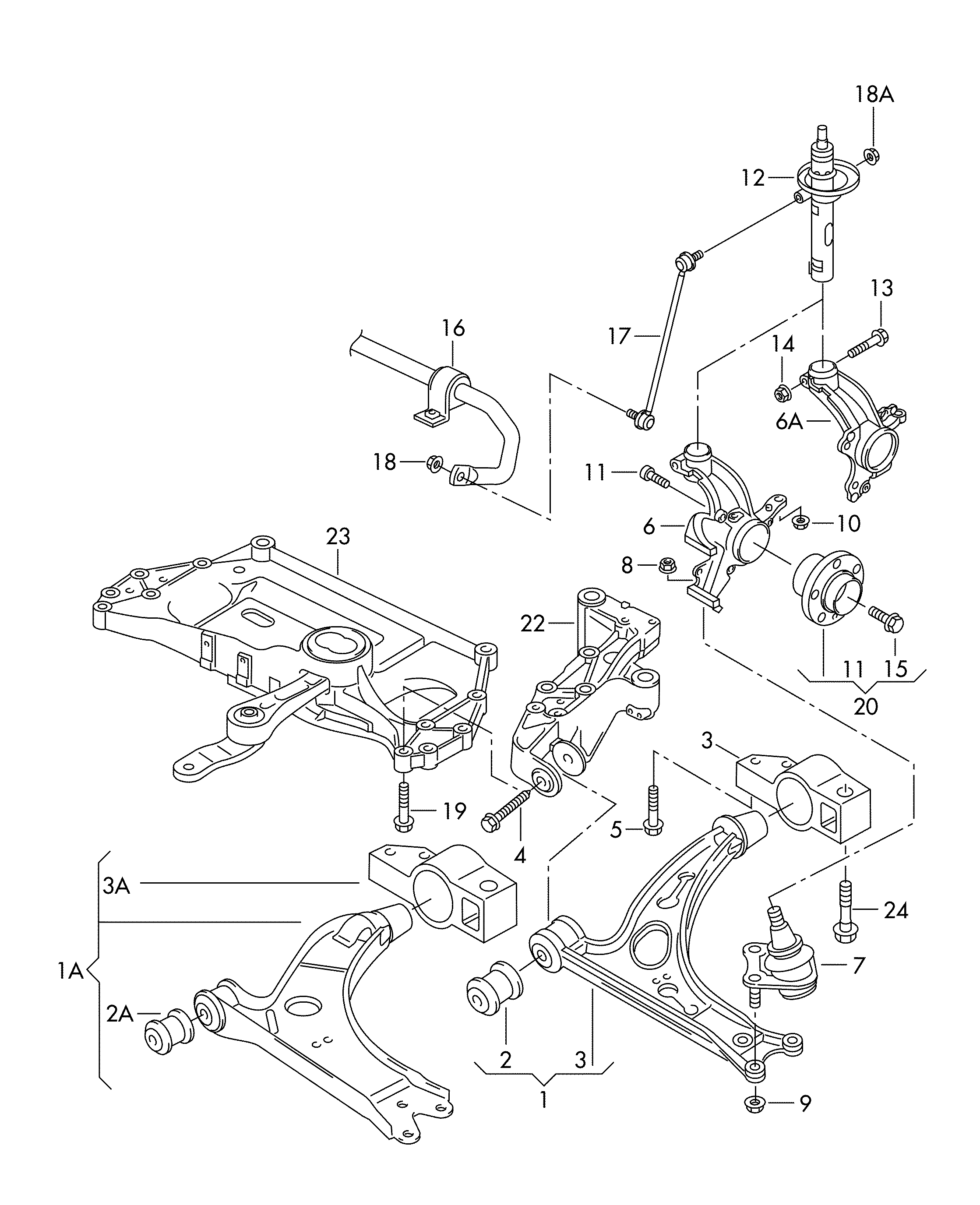 QuerlenkerRadlagergehäuseStabilisator vorn - Octavia - oct