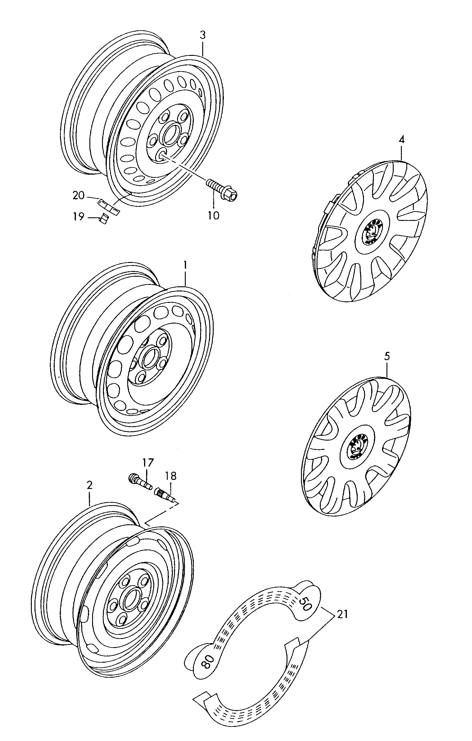 Jante acierp. roue de secoursp. pneus dhiveraccessoires dorigine  - Octavia - oct
