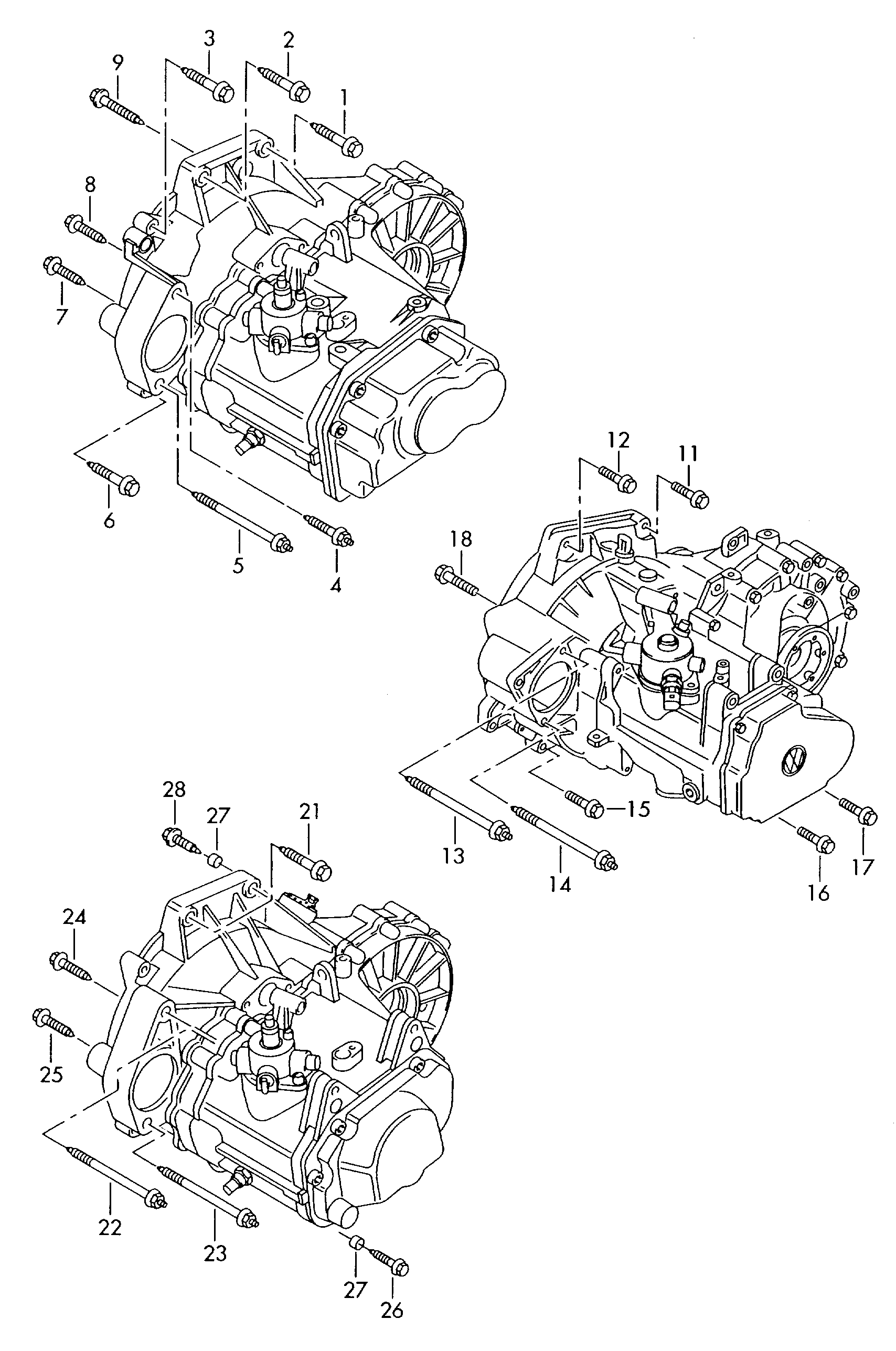 mounting parts for engine and<br>transmission5-speed manual transmission  - Fabia - fab