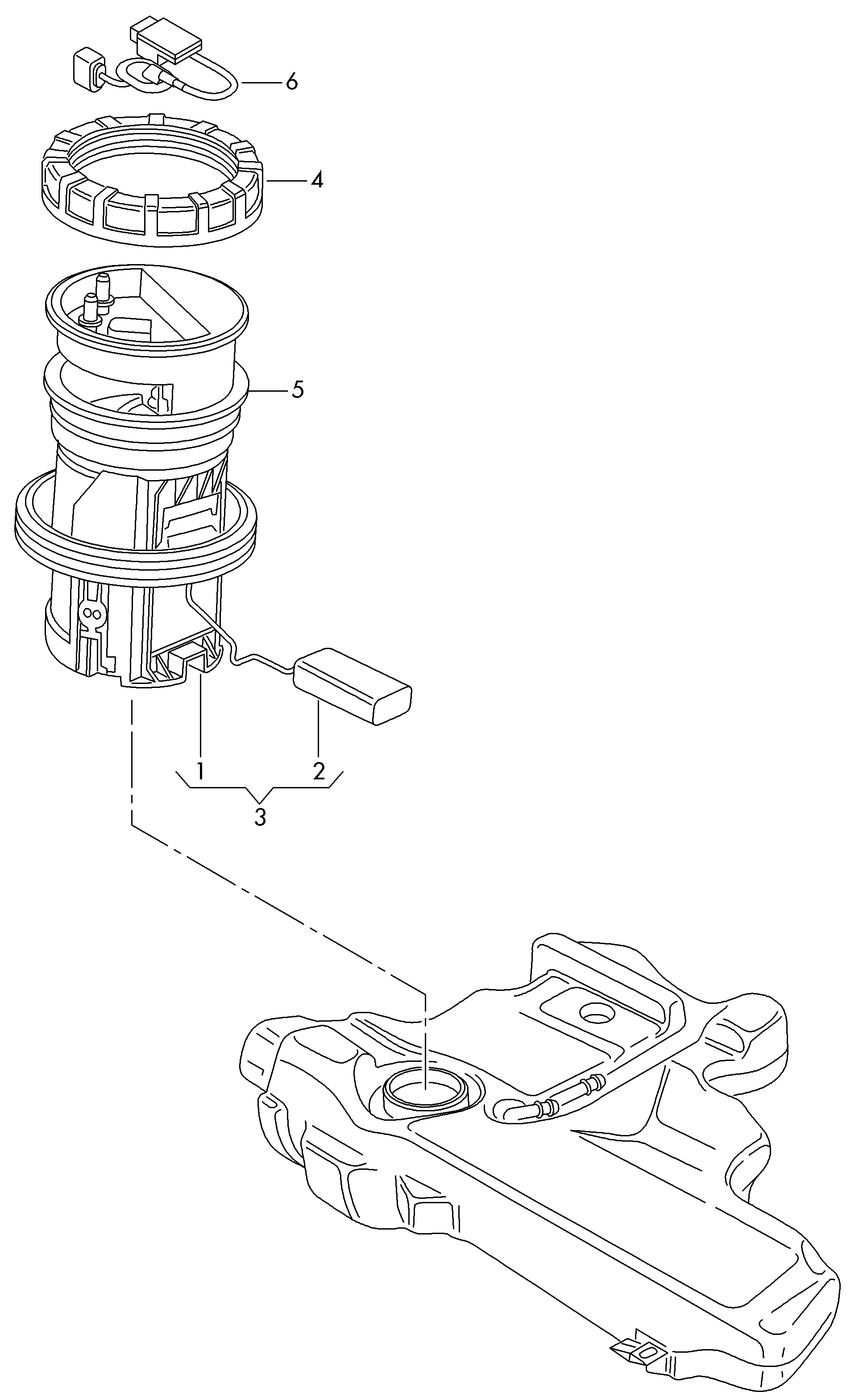 Fuel delivery unit<br>and sender for<br>fuel gauge  - Roomster - ro