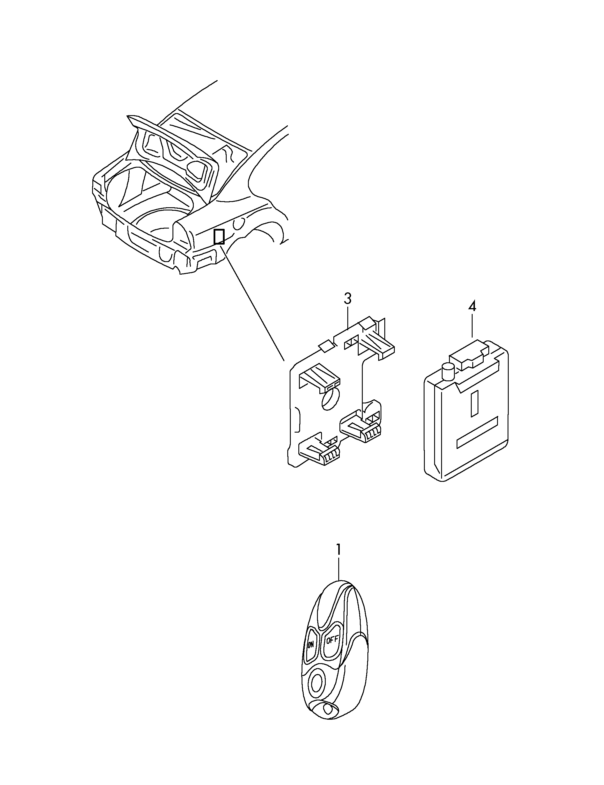 electrical parts for auxiliary<br>heater with remote control  - Octavia - oct