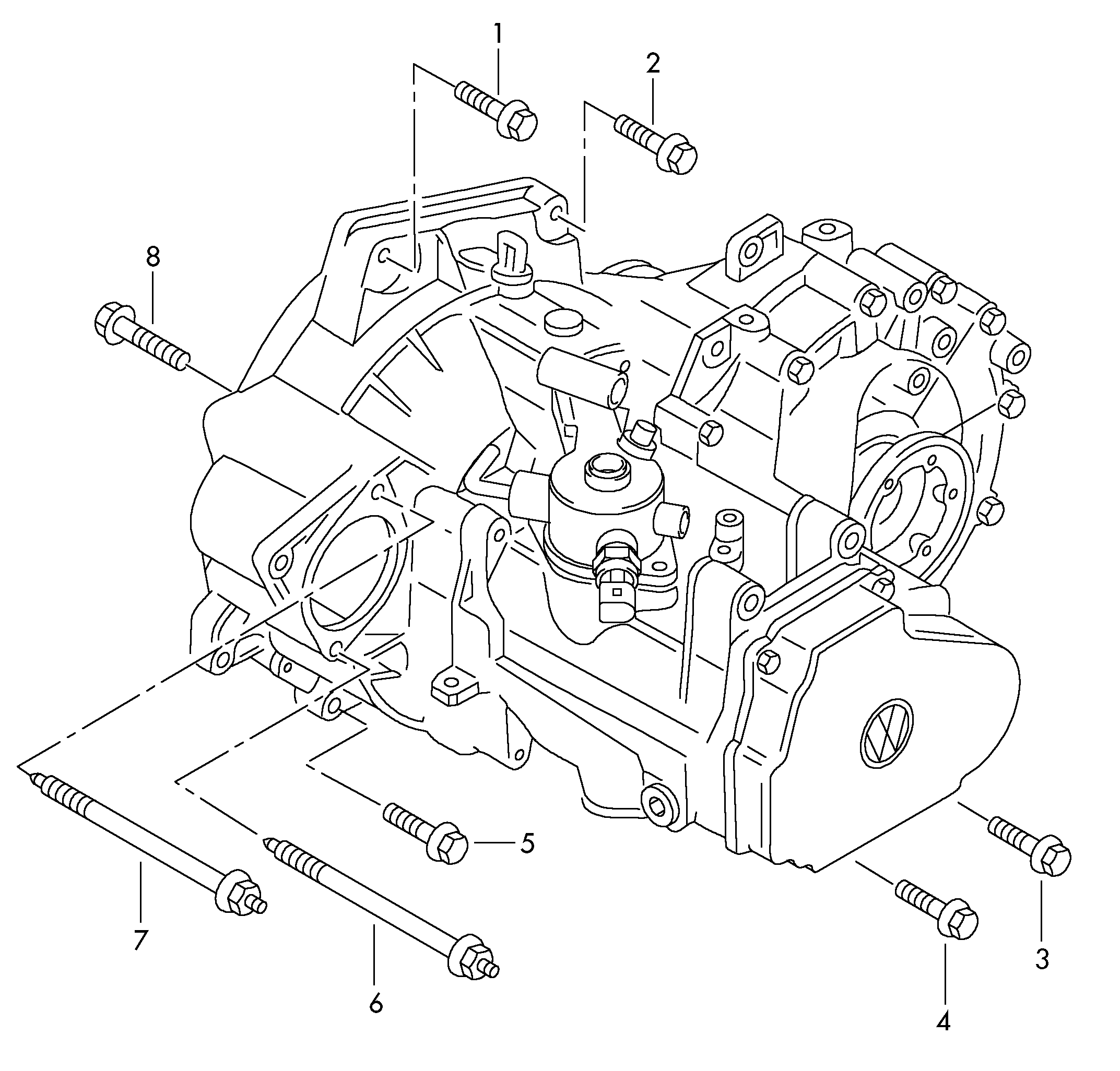 Befestigungsteile für Motor<br>und Getriebefür 5-Gang Schaltgetriebe  - Octavia - oct