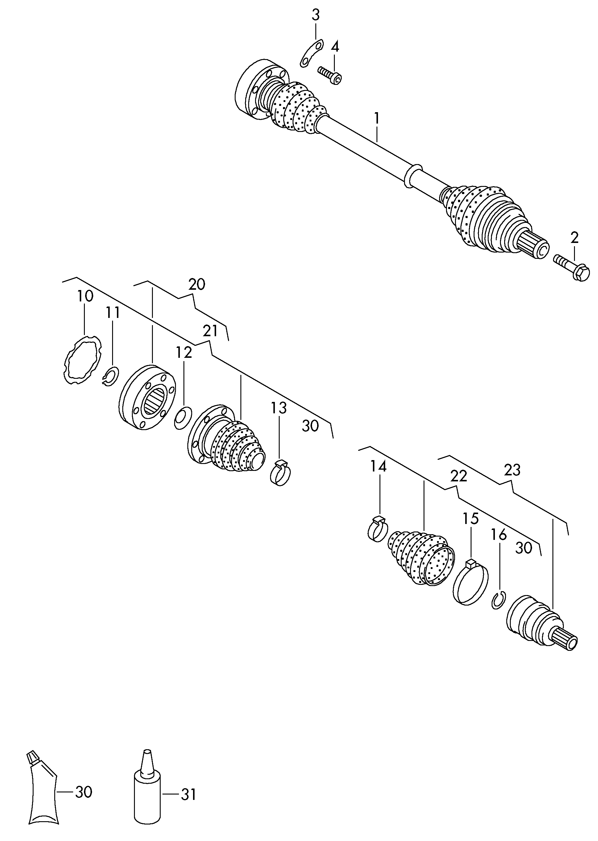 Gelenkwelle7-Gang-Doppelkupplungsgetriebe vorn - Octavia - oct
