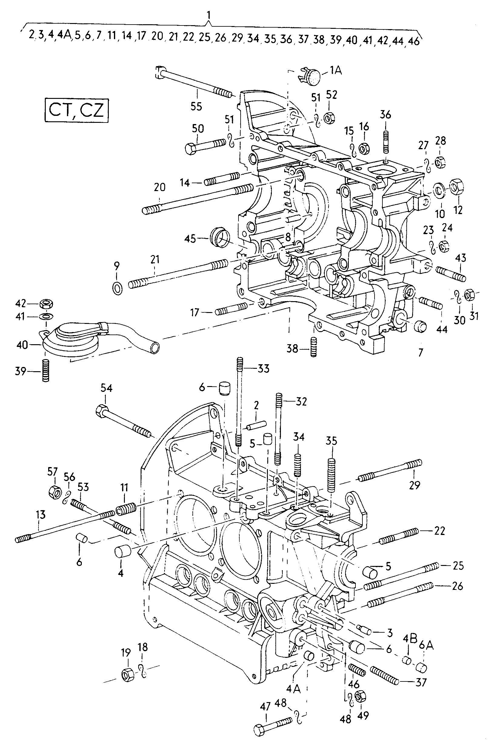 pieces de fixation p. moteur<br>et bv  - Typ 2/syncro - t2