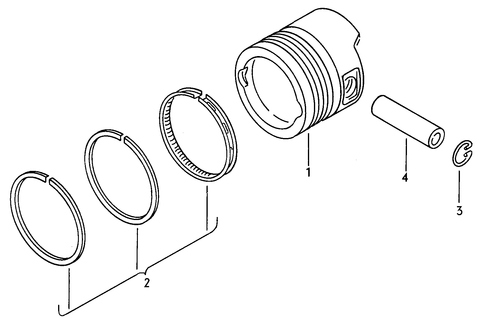 pistonesegmento 1900 - 2100 cc - Typ 2/syncro - t2
