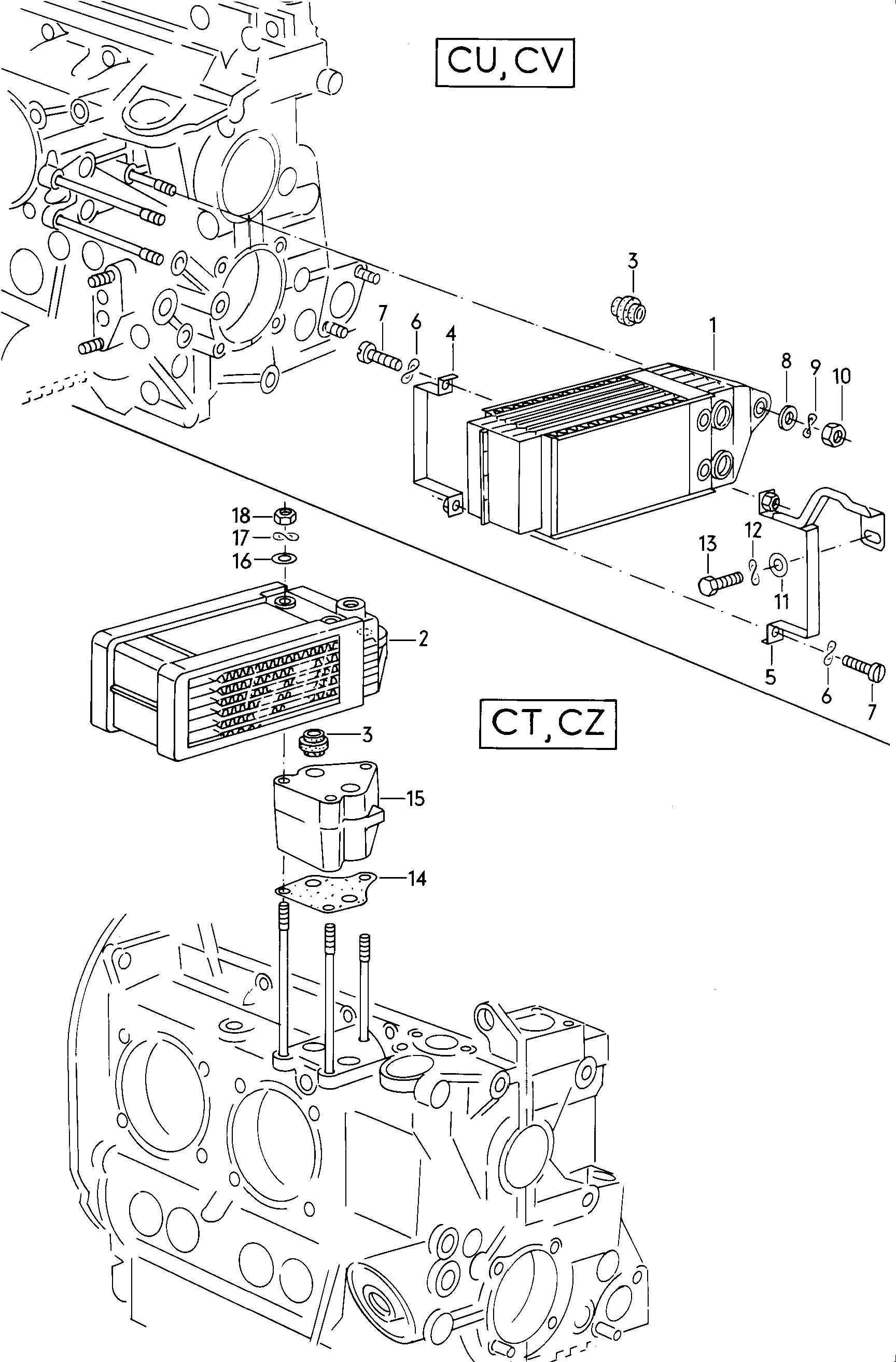 ÖlkühlerZwischenflansch  - Typ 2/syncro - t2