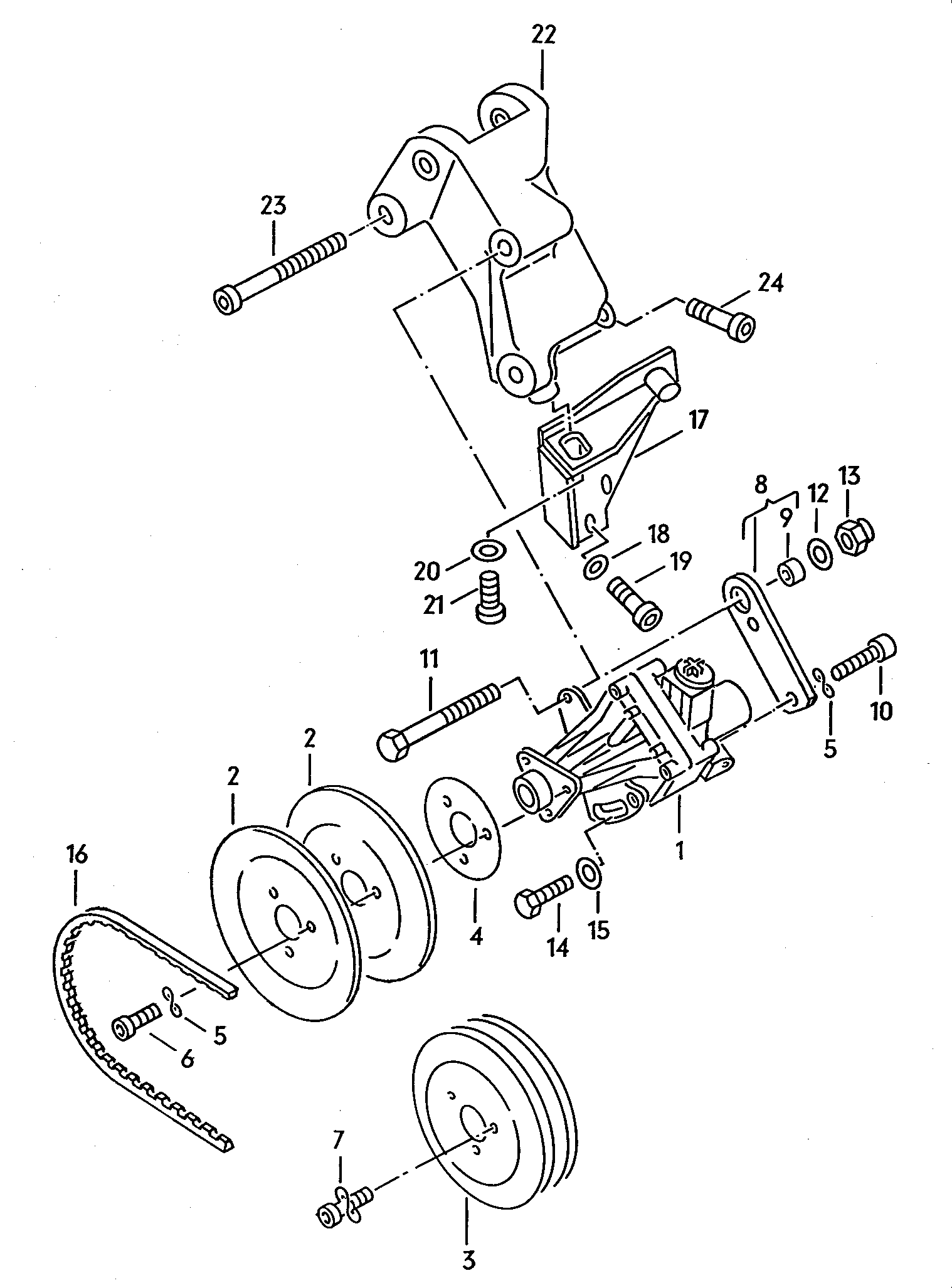 pompa idraulicaper servosterzo 1,6l - Typ 2/syncro - t2