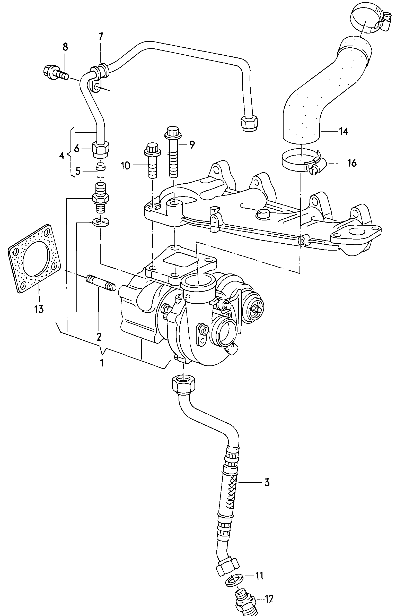 turbocompresor gases de escape 1,6l - Typ 2/syncro - t2