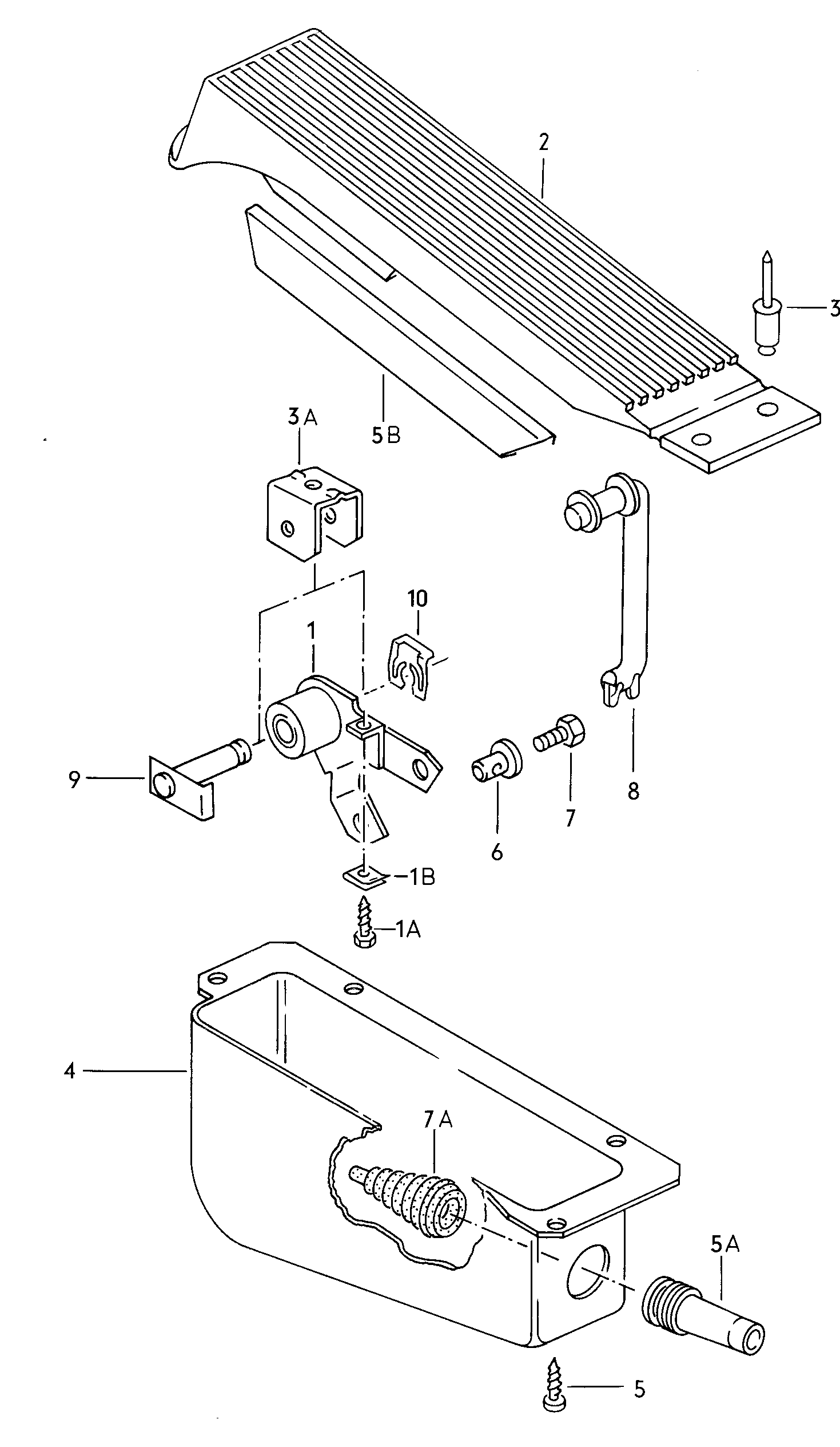 Педаль акселератораPычаг акселератора  - Typ 2/syncro - t2