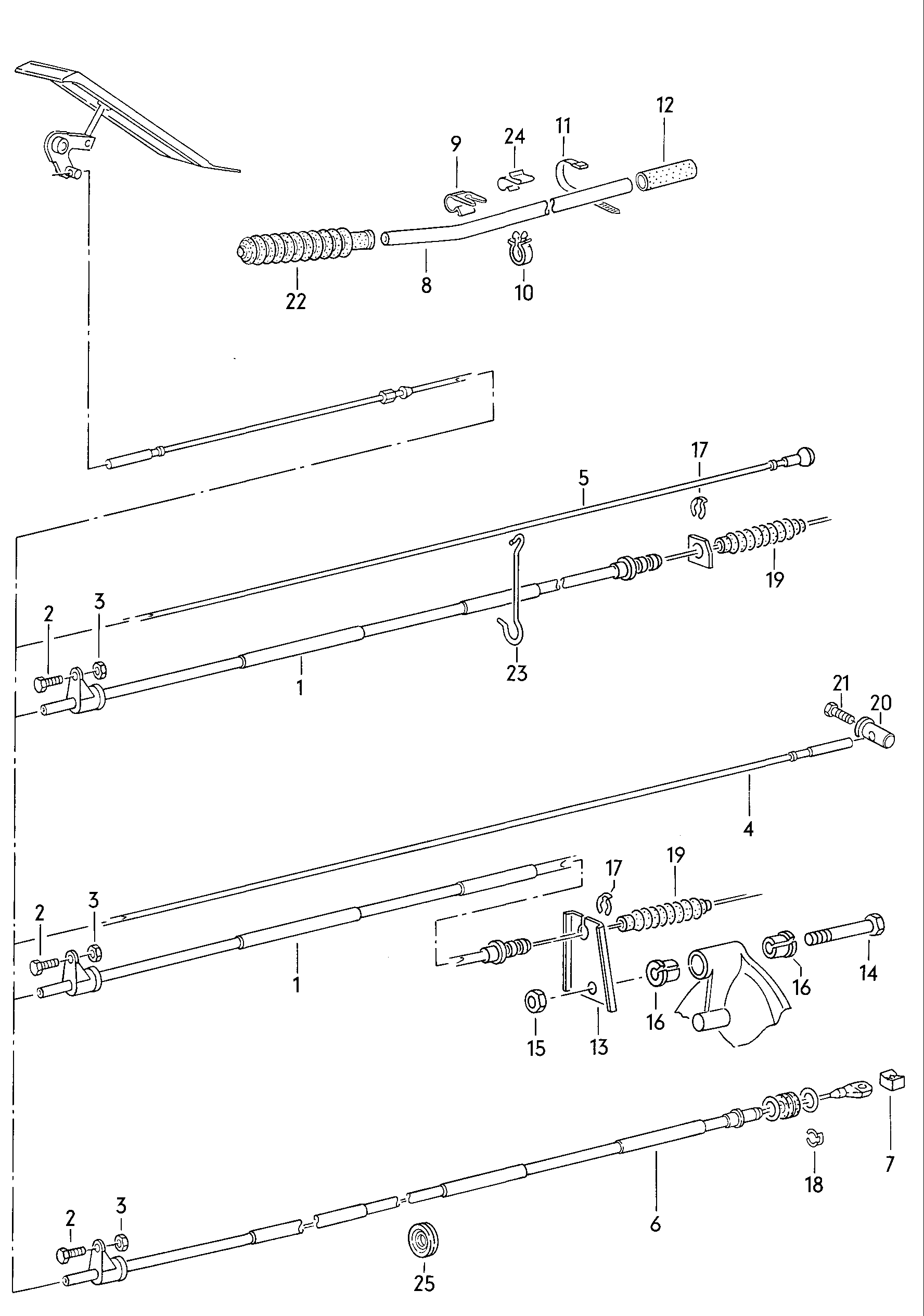 Трос привода акселератора  - Typ 2/syncro - t2