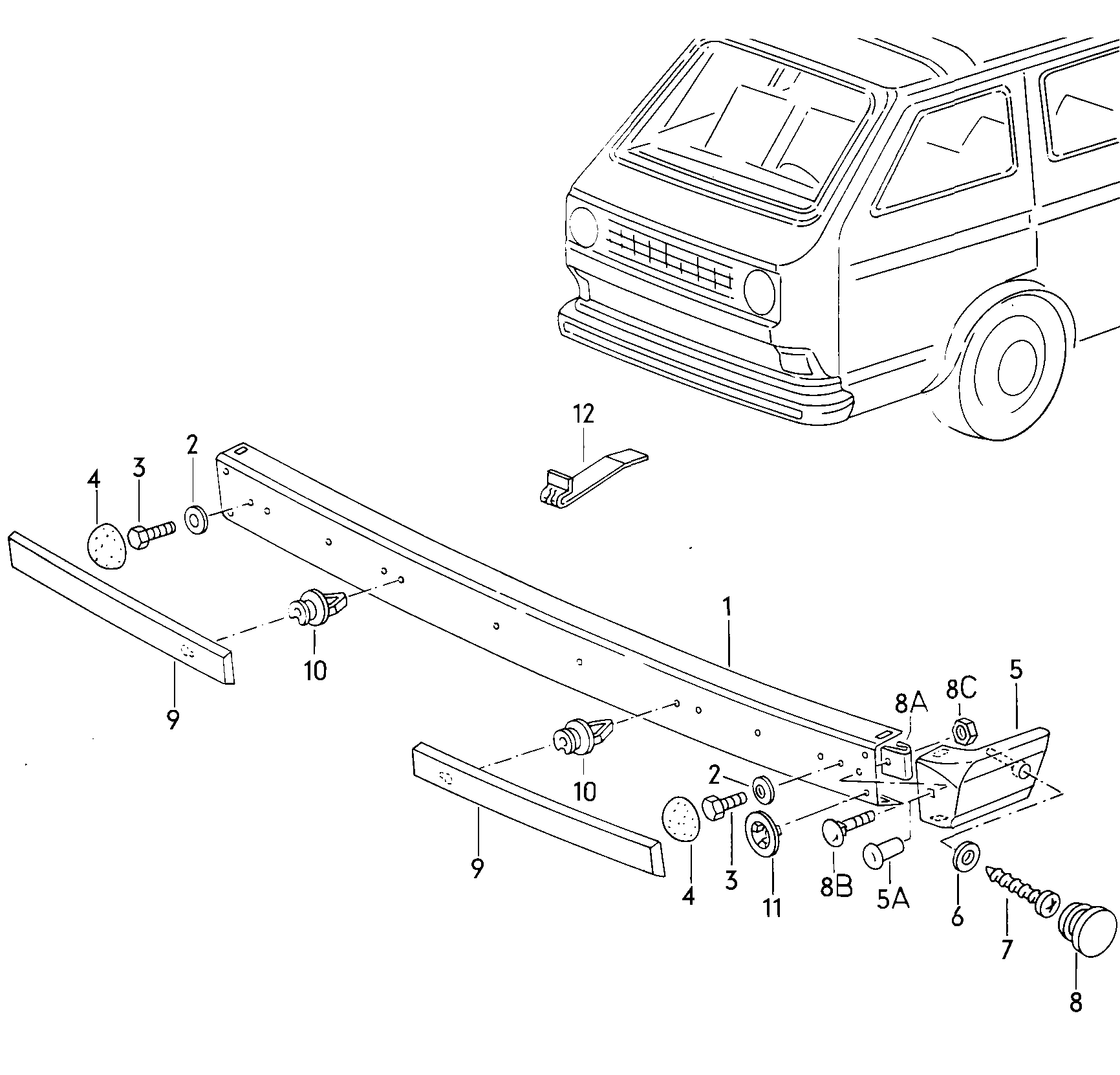 parachoques delantero - Typ 2/syncro - t2