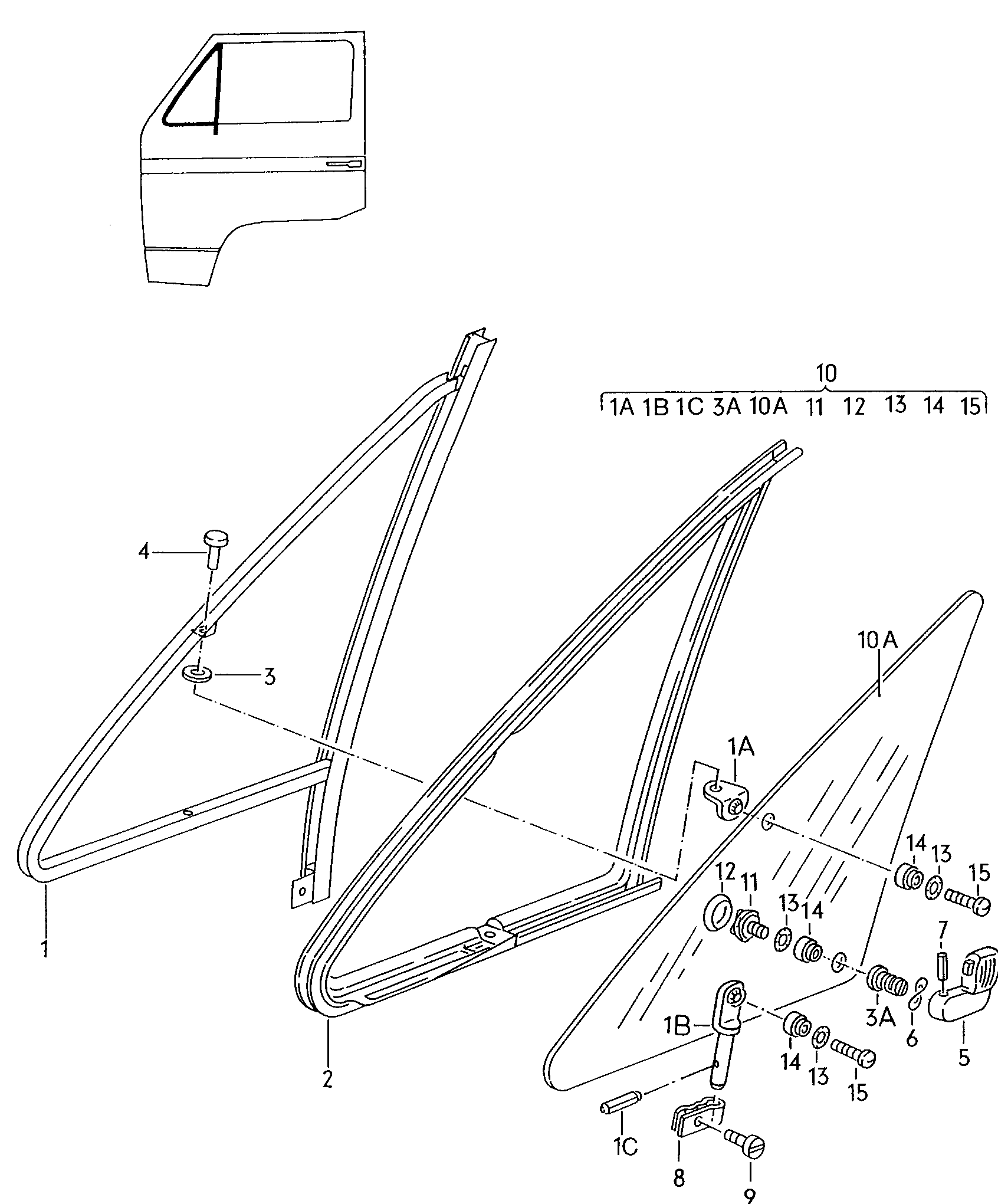 vent wing parts  - Typ 2/syncro - t2