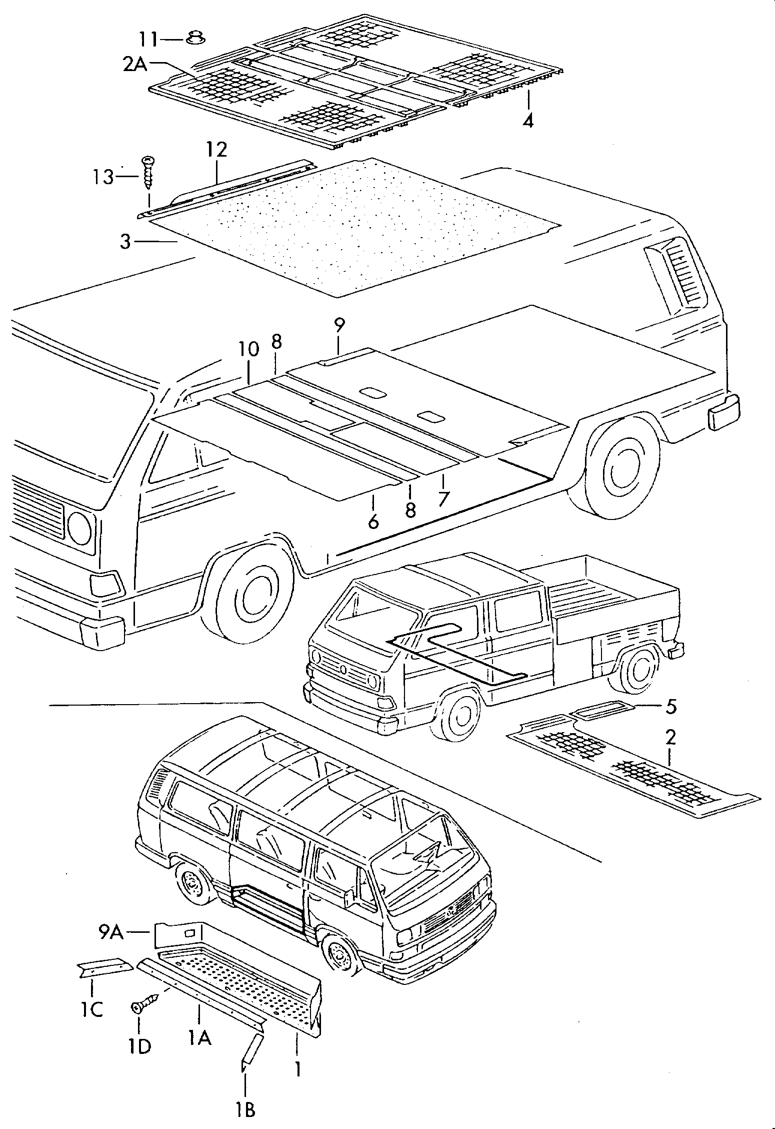 Bodenbeläge und Dämpfungen<br>im Fahrgastraum  - Typ 2/syncro - t2