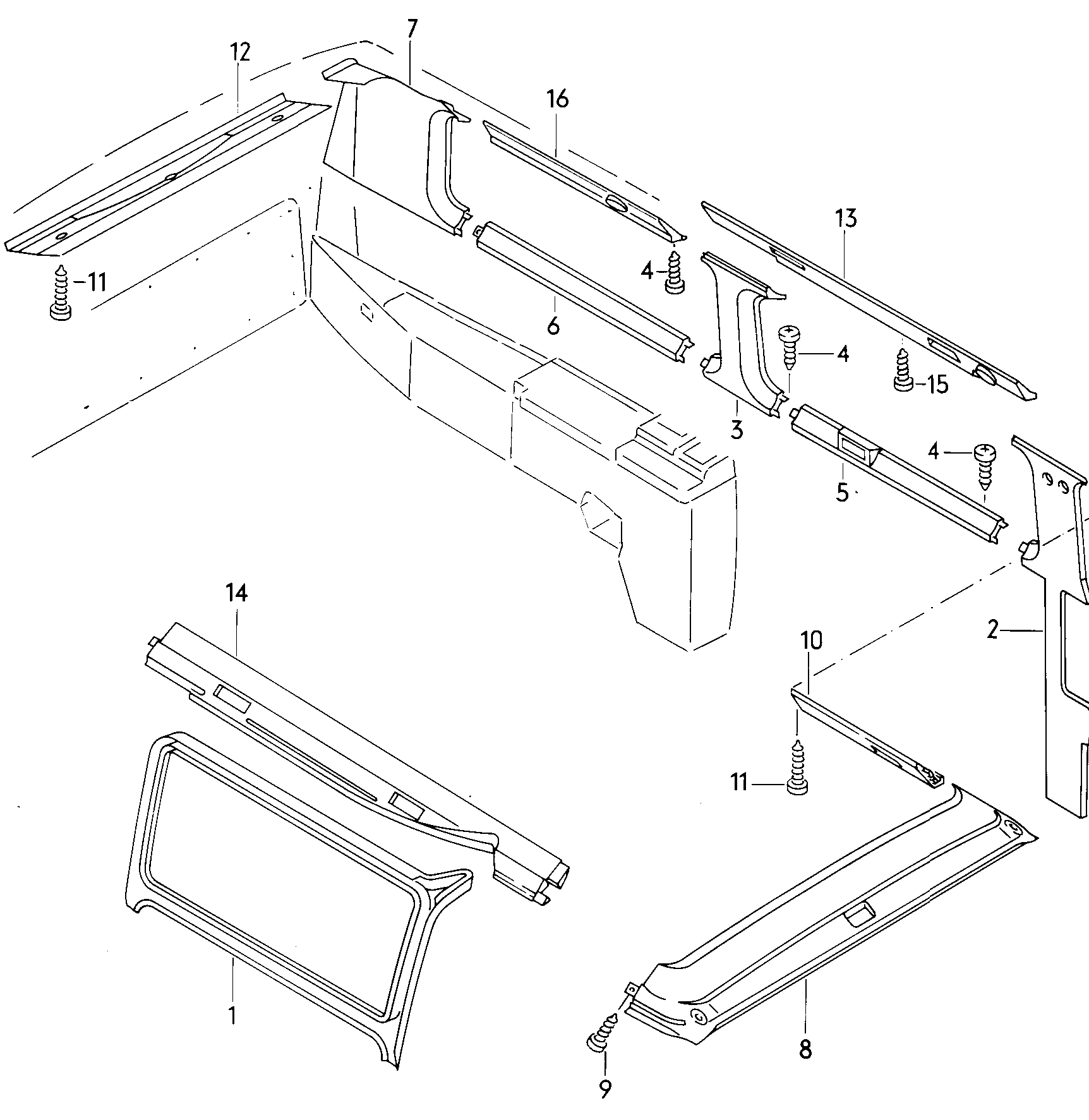 Облицовка стоек, подоконных<br>стенок и<br>рамы крыши  - Typ 2/syncro - t2