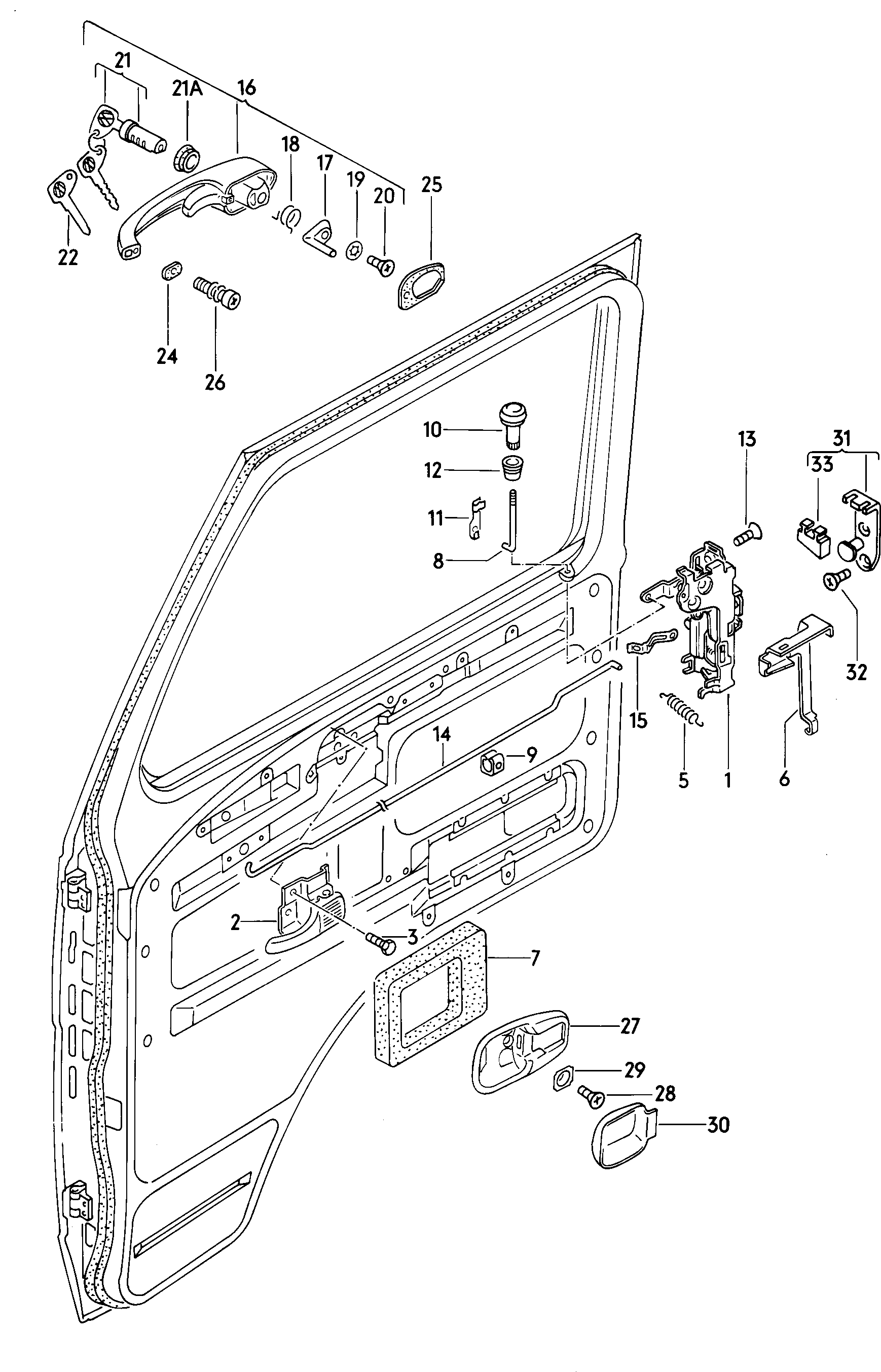 Door lockInner actuatorDoor handle, exterior front - LT, LT 4x4 - lt