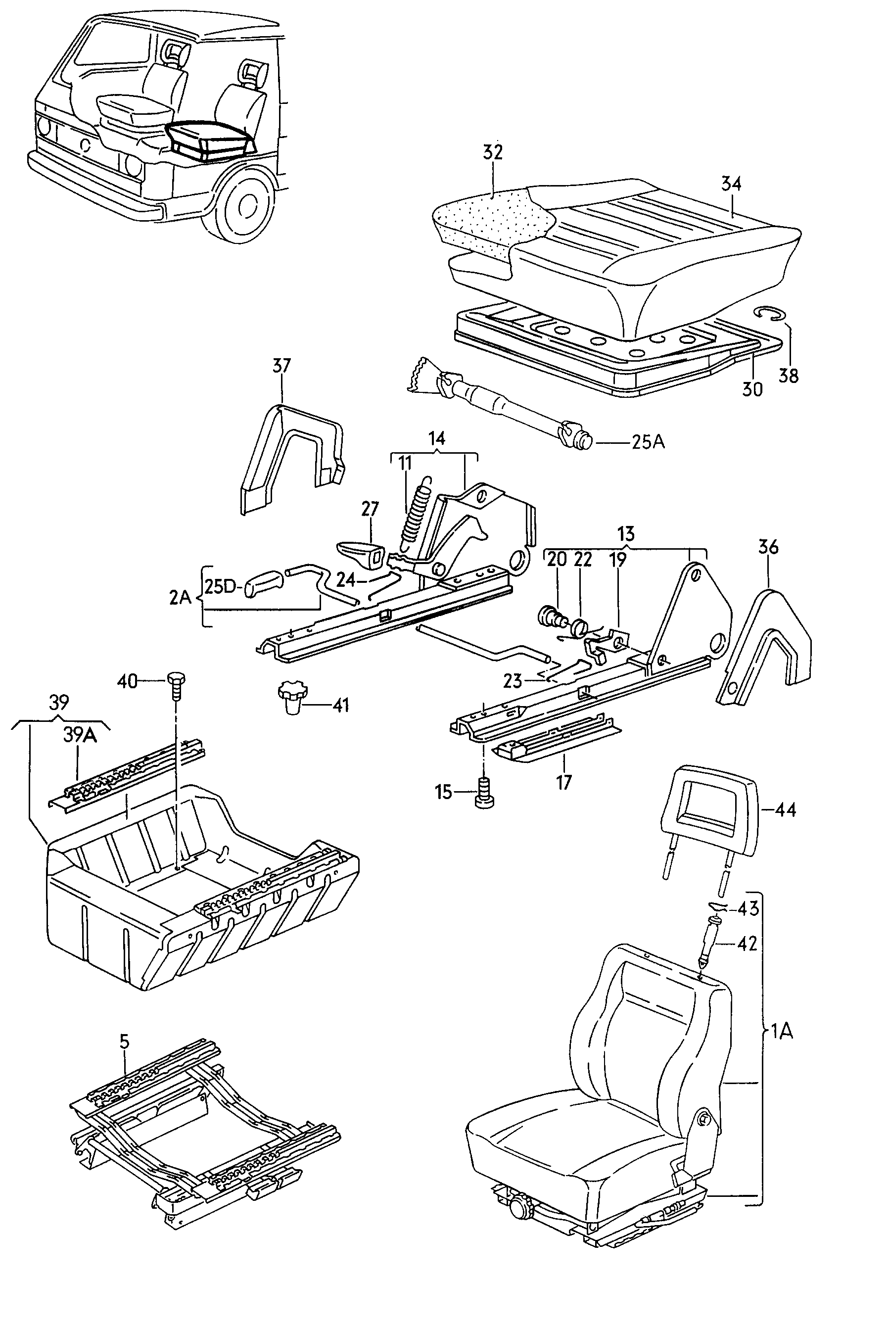 Siedzenie lewo-przod(pojedynczy) - LT, LT 4x4 - lt